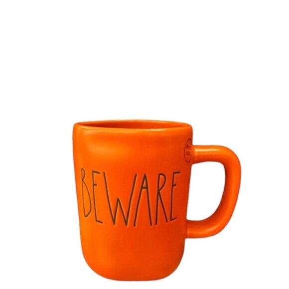 NEW Rae Dunn Beware Halloween Pumpkin Orange Mug - Picture 2 of 3